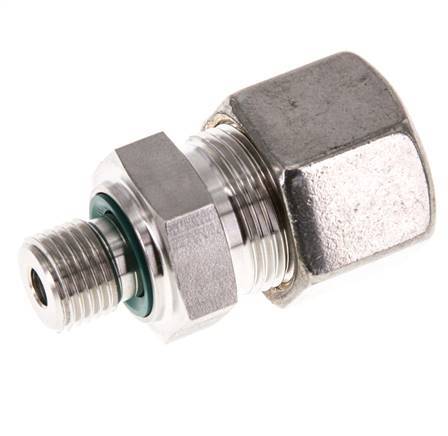 G 1/4'' Male x 14S Stainless steel Straight Compression Fitting with FKM Seal 630 Bar DIN 2353