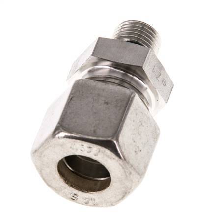 G 1/4'' Male x 14S Stainless steel Straight Compression Fitting with FKM Seal 630 Bar DIN 2353