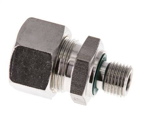 G 1/4'' Male x 15L Stainless steel Straight Compression Fitting with FKM Seal 315 Bar DIN 2353