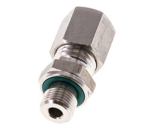 G 1/8'' Male x 6L Stainless steel Straight Compression Fitting with FKM Seal 315 Bar DIN 2353