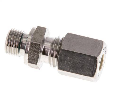 G 1/8'' Male x 6L Stainless steel Straight Compression Fitting with FKM Seal 315 Bar DIN 2353