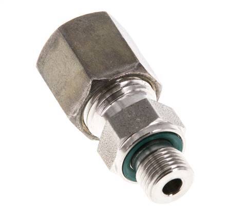 G 1/8'' Male x 6S Stainless steel Straight Compression Fitting with FKM Seal 630 Bar DIN 2353