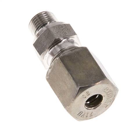 G 1/8'' Male x 6S Stainless steel Straight Compression Fitting with FKM Seal 630 Bar DIN 2353