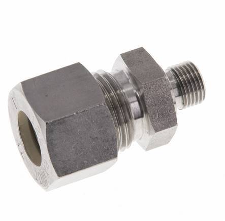 G 1/8'' Male x 12L Stainless steel Straight Compression Fitting with FKM Seal 315 Bar DIN 2353