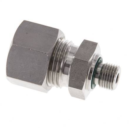 G 1/8'' Male x 12L Stainless steel Straight Compression Fitting with FKM Seal 315 Bar DIN 2353