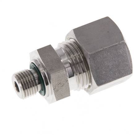 G 1/8'' Male x 12L Stainless steel Straight Compression Fitting with FKM Seal 315 Bar DIN 2353