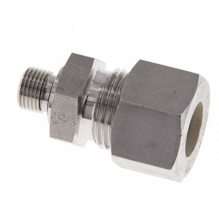 G 1/8'' Male x 12L Stainless steel Straight Compression Fitting with FKM Seal 315 Bar DIN 2353