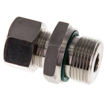 G 3/4'' Male x 15L Stainless steel Straight Compression Fitting with FKM Seal 315 Bar DIN 2353