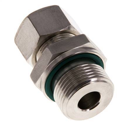 G 3/4'' Male x 15L Stainless steel Straight Compression Fitting with FKM Seal 315 Bar DIN 2353