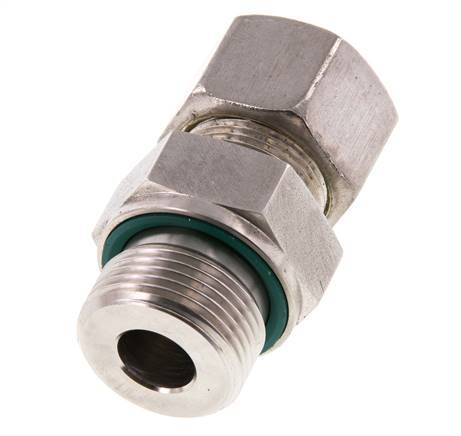 G 3/4'' Male x 16S Stainless steel Straight Compression Fitting with FKM Seal 400 Bar DIN 2353