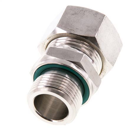 G 3/4'' Male x 22L Stainless steel Straight Compression Fitting with FKM Seal 160 Bar DIN 2353