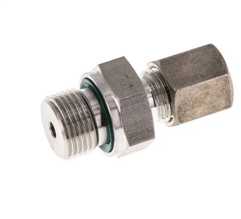 G 3/8'' Male x 6S Stainless steel Straight Compression Fitting with FKM Seal 630 Bar DIN 2353