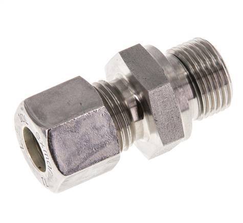 G 3/8'' Male x 10L Stainless steel Straight Compression Fitting with FKM Seal 315 Bar DIN 2353