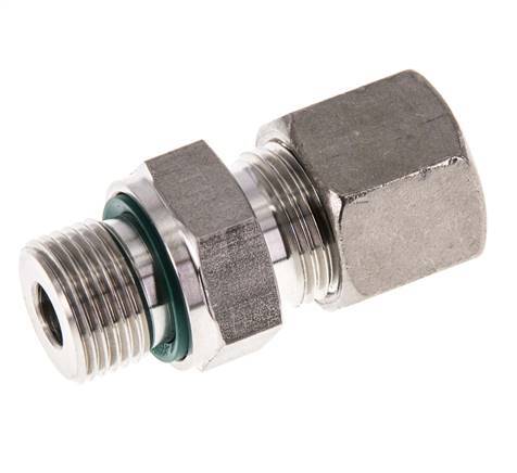 G 3/8'' Male x 10S Stainless steel Straight Compression Fitting with FKM Seal 630 Bar DIN 2353