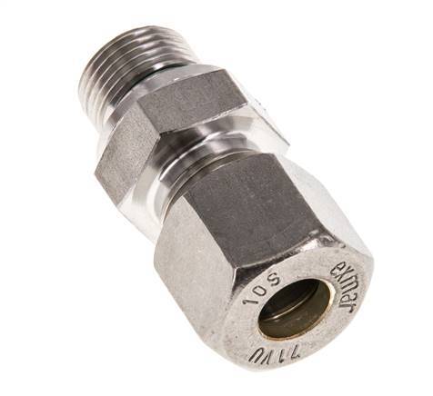 G 3/8'' Male x 10S Stainless steel Straight Compression Fitting with FKM Seal 630 Bar DIN 2353