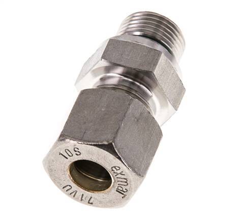 G 3/8'' Male x 10S Stainless steel Straight Compression Fitting with FKM Seal 630 Bar DIN 2353