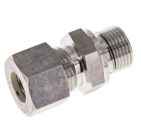 G 3/8'' Male x 12L Stainless steel Straight Compression Fitting with FKM Seal 315 Bar DIN 2353