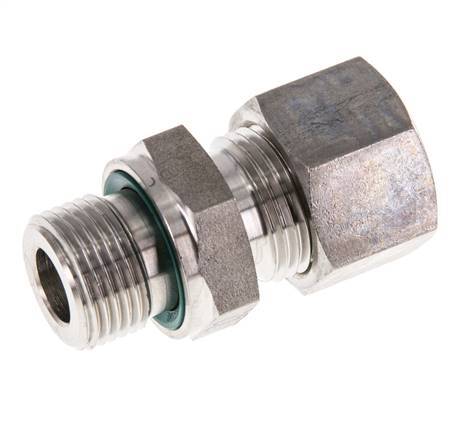 G 3/8'' Male x 12L Stainless steel Straight Compression Fitting with FKM Seal 315 Bar DIN 2353