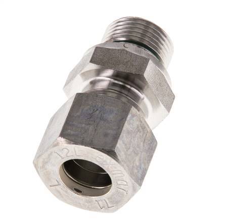 G 3/8'' Male x 12L Stainless steel Straight Compression Fitting with FKM Seal 315 Bar DIN 2353