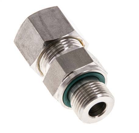 G 3/8'' Male x 12S Stainless steel Straight Compression Fitting with FKM Seal 630 Bar DIN 2353