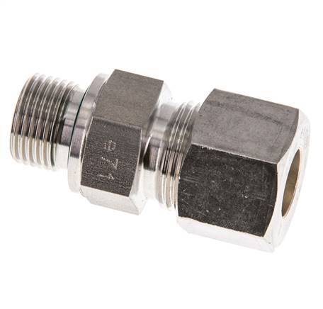 G 3/8'' Male x 12S Stainless steel Straight Compression Fitting with FKM Seal 630 Bar DIN 2353