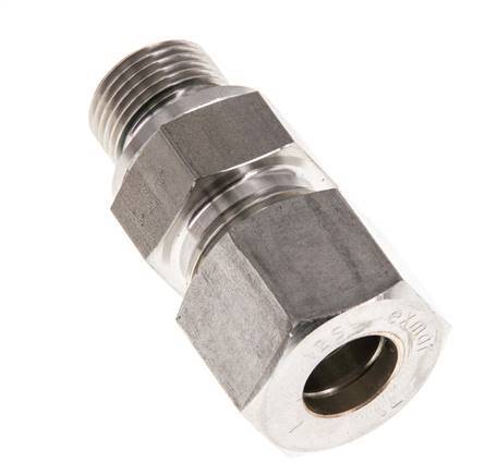 G 3/8'' Male x 12S Stainless steel Straight Compression Fitting with FKM Seal 630 Bar DIN 2353