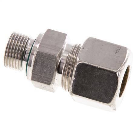 G 3/8'' Male x 14S Stainless steel Straight Compression Fitting with FKM Seal 630 Bar DIN 2353