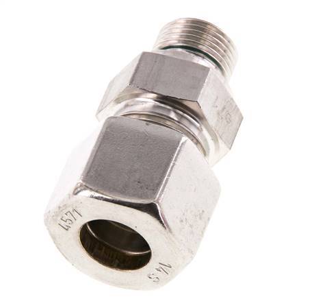 G 3/8'' Male x 14S Stainless steel Straight Compression Fitting with FKM Seal 630 Bar DIN 2353