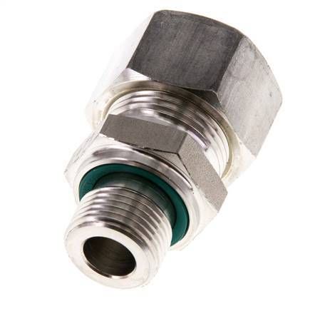 G 3/8'' Male x 15L Stainless steel Straight Compression Fitting with FKM Seal 315 Bar DIN 2353