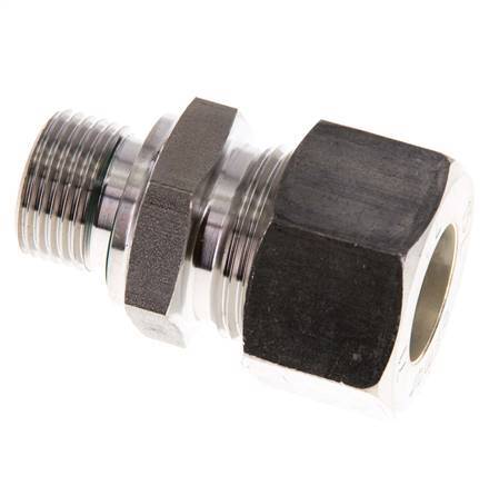 G 3/8'' Male x 15L Stainless steel Straight Compression Fitting with FKM Seal 315 Bar DIN 2353