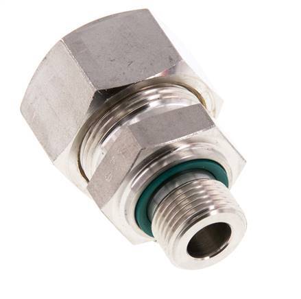 G 3/8'' Male x 18L Stainless steel Straight Compression Fitting with FKM Seal 315 Bar DIN 2353