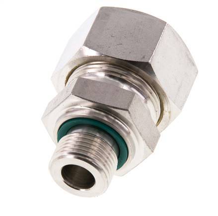 G 3/8'' Male x 18L Stainless steel Straight Compression Fitting with FKM Seal 315 Bar DIN 2353