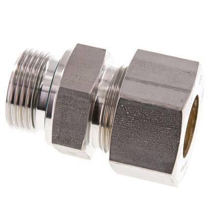 G 1'' Male x 25S Stainless steel Straight Compression Fitting with FKM Seal 400 Bar DIN 2353