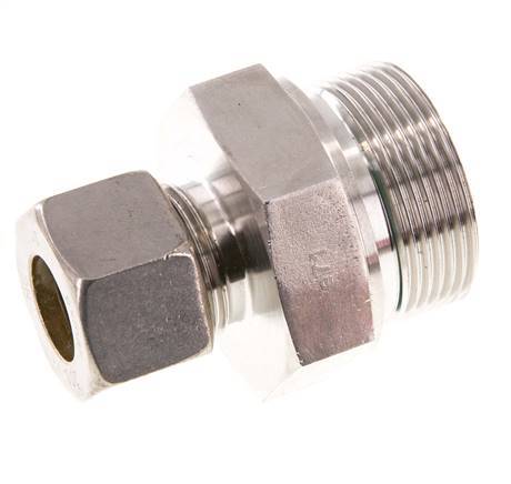 G 1 1/2'' Male x 20S Stainless steel Straight Compression Fitting with FKM Seal 400 Bar DIN 2353
