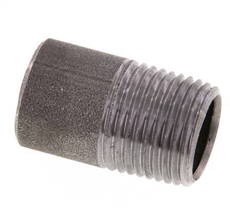 R 1/2'' Male x 21.3mm Steel Pipe Nipple with Welding End 50 Bar DIN 2982 - 35mm [5 Pieces]