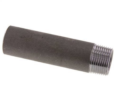 R 1'' Male x 33.7mm Steel Pipe Nipple with Welding End 50 Bar DIN 2982 - 120mm [2 Pieces]