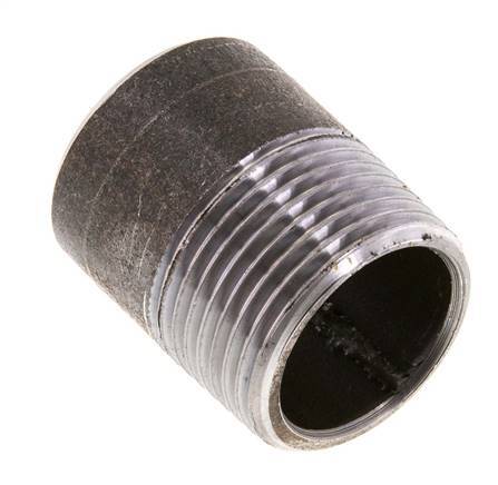 R 1'' Male x 33.7mm Steel Pipe Nipple with Welding End 50 Bar DIN 2982 - 40mm [2 Pieces]