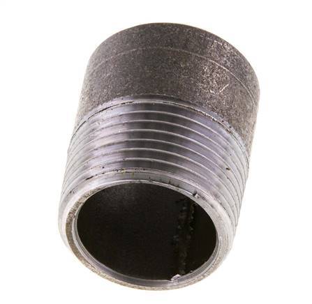 R 1'' Male x 33.7mm Steel Pipe Nipple with Welding End 50 Bar DIN 2982 - 40mm [2 Pieces]