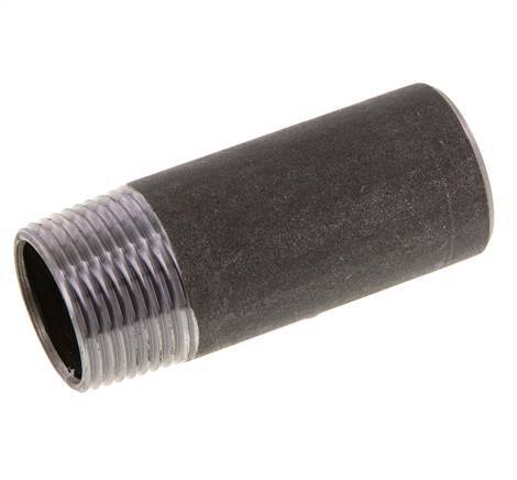 R 1'' Male x 33.7mm Steel Pipe Nipple with Welding End 50 Bar DIN 2982 - 80mm [2 Pieces]