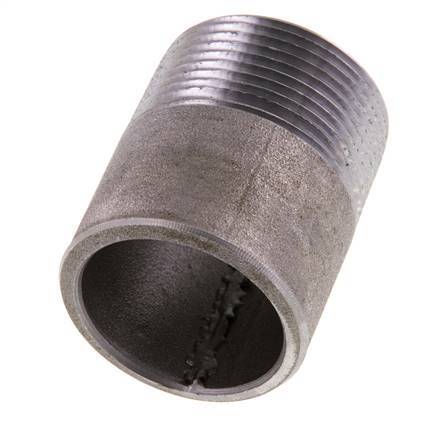 R 1 1/4'' Male x 42.4mm Steel Pipe Nipple with Welding End 50 Bar DIN 2982 - 50mm [2 Pieces]