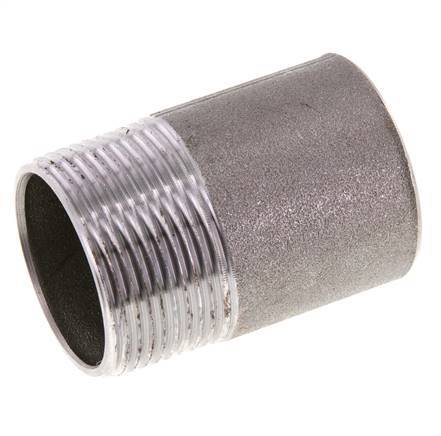 R 1 1/4'' Male x 42.4mm Steel Pipe Nipple with Welding End 50 Bar DIN 2982 - 60mm [2 Pieces]