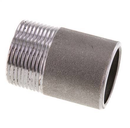 R 1 1/4'' Male x 42.4mm Steel Pipe Nipple with Welding End 50 Bar DIN 2982 - 60mm [2 Pieces]