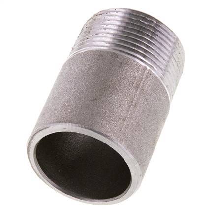 R 1 1/4'' Male x 42.4mm Steel Pipe Nipple with Welding End 50 Bar DIN 2982 - 60mm [2 Pieces]