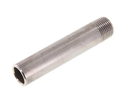 R 1/2'' Male x 21.3mm Stainless steel Pipe Nipple with Welding End 20 Bar DIN 2982 - 100mm