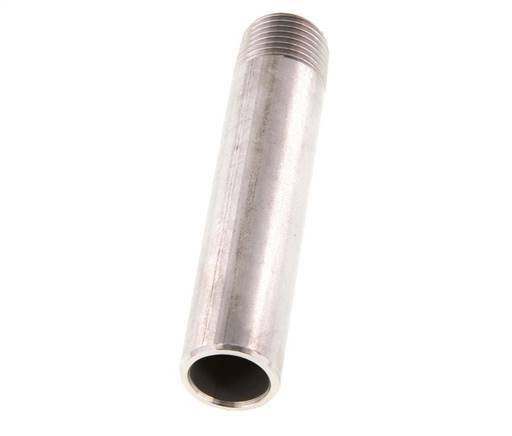 R 1/2'' Male x 21.3mm Stainless steel Pipe Nipple with Welding End 20 Bar DIN 2982 - 100mm