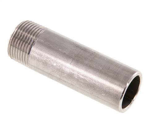 R 3/4'' Male x 26.9mm Stainless steel Pipe Nipple with Welding End 20 Bar DIN 2982 - 80mm