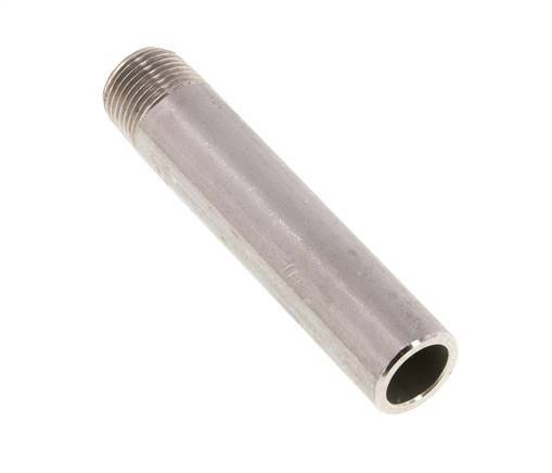 R 3/8'' Male x 17.2mm Stainless steel Pipe Nipple with Welding End 20 Bar DIN 2982 - 80mm