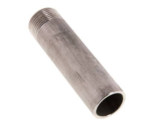 R 1'' Male x 33.7mm Stainless steel Pipe Nipple with Welding End 20 Bar DIN 2982 - 120mm