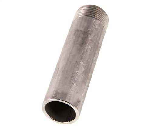 R 1'' Male x 33.7mm Stainless steel Pipe Nipple with Welding End 20 Bar DIN 2982 - 120mm