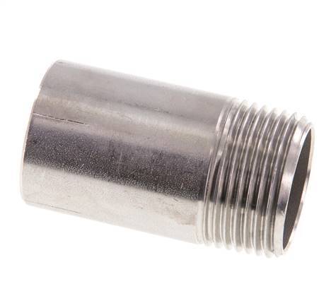 R 1'' Male x 33.7mm Stainless steel Pipe Nipple with Welding End 20 Bar DIN 2982 - 60mm